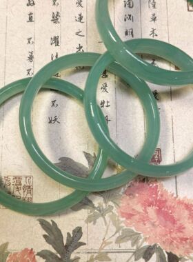 2026新中式爆款圆条粗款叮当镯一步一响玻璃仿玉旗袍中国风手饰手