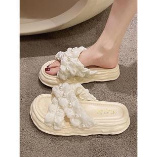 夏天 2024新款 网红拖鞋 仙女风海边绝美凉拖鞋 外穿厚底沙滩气质凉鞋