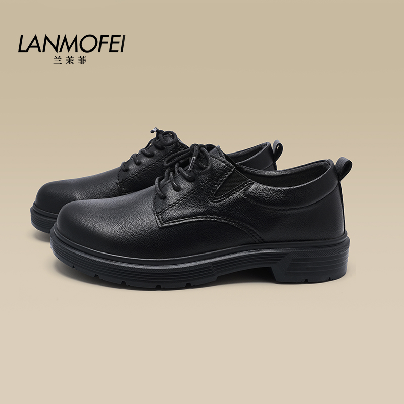 chao软~通勤单鞋黑色小皮鞋女