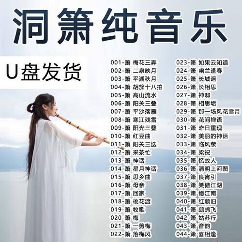 洞箫纯音乐优盘车载歌曲MP3高音质轻音乐即插即用U盘