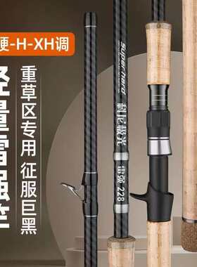 碳素雷强竿XH重雷碳素远投竿直柄纺车轮枪杆打黑鱼竿雷强竿黑坑竿