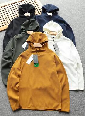 意单户外男女连帽轻质华夫格卫衣