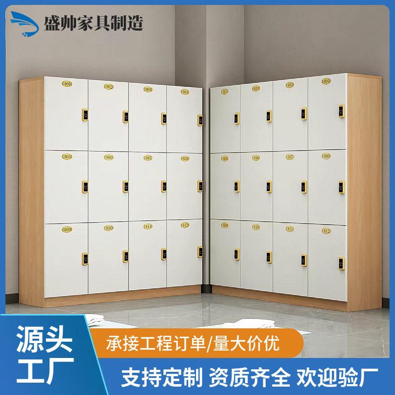 原木色更衣柜员工柜木质理发店存包柜健身房瑜伽储物柜美发店带锁
