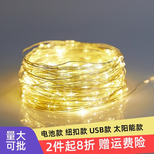 鲜花蛋糕电池灯串铜线灯装饰彩灯