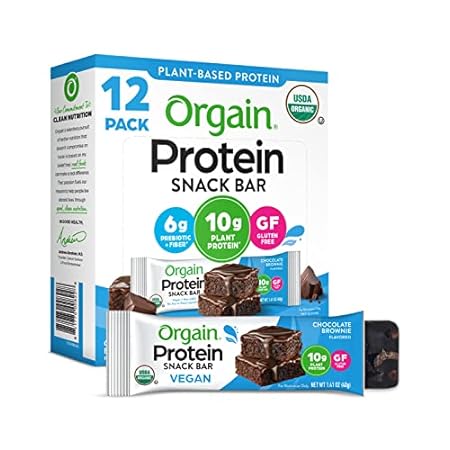 Orgain Organic Vegan Protein Bars， Chocolate Brownie - 10