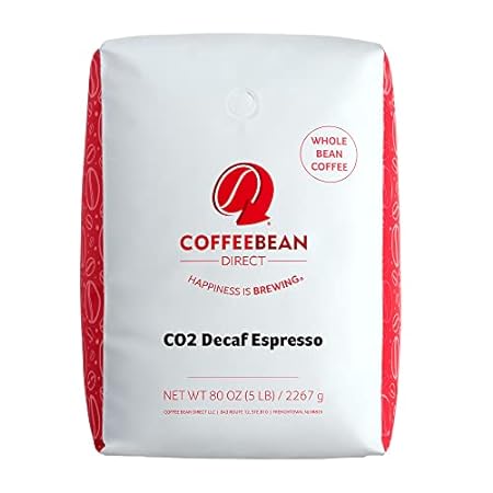 Coffee Bean Direct CO2 Decaf Espresso Coffee， Dark Roast，