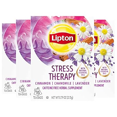 Lipton Stress Therapy Herbal Tea Bags， Cinnamon， Chamomil