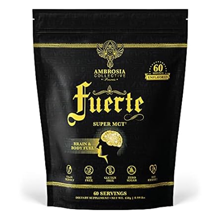 Ambrosia Fuerte - Super MCT Oil C8 Keto Powder， 60 Servin