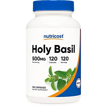 Nutricost Holy Basil Capsules 500mg, 120 Vegetarian Capsu