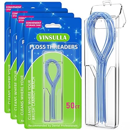 Floss Threaders for Braces, Bridges, and Implants 200 Cou