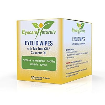 Eyecare Naturals Tea Tree Oil Eyelid Wipes with Coconut O