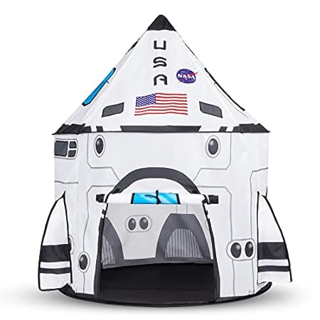 JOYIN Rocket Ship Play Tent Pop up Play Tent Kids Indoor