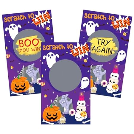 WaaHome Halloween Scratch Off Game Cards for Kids Adults
