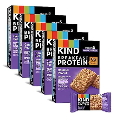 KIND Breakfast Protein Bars， Caramel Peanut， Healthy Snac