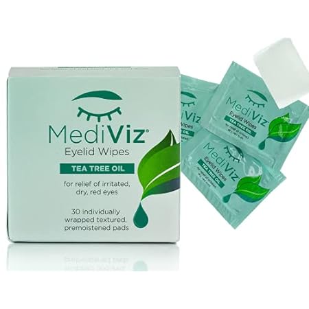 Mediviz Tea Tree Eyelid Wipes – Hypoallergenic Formula Fo