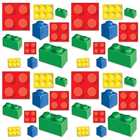Beistle 40 Piece Building Blocks Cutouts， 4-11.25， Mult