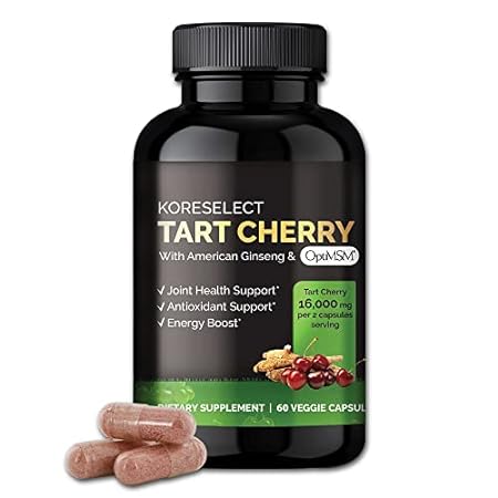 KORESELECT Tart Cherry Extract Capsules 16,000mg, MSM Joi
