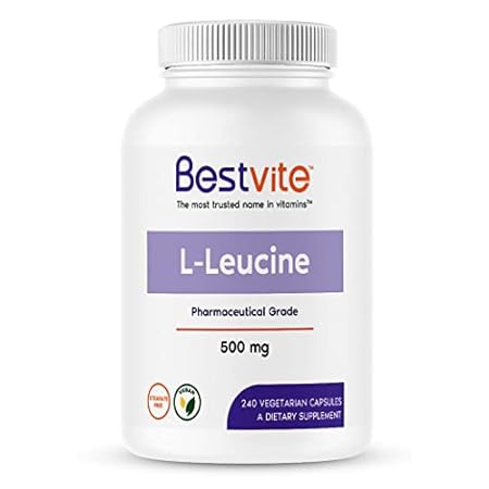 BESTVITE L-Leucine 500mg per Capsule (240 Vegetarian Caps