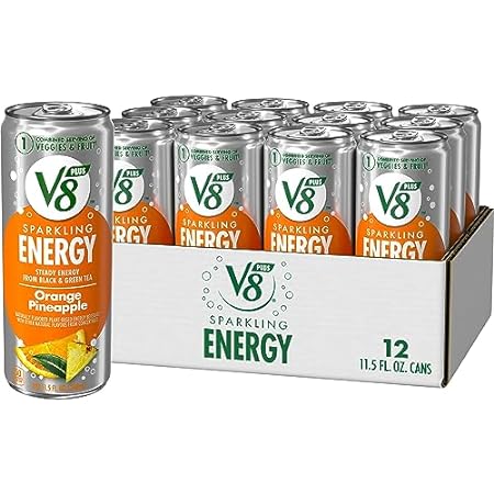 V8 +SPARKLING ENERGY Orange Pineapple Energy Drink, Made