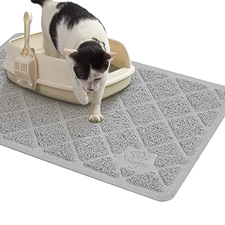 Niubya Premium Cat Litter Mat， Litter Box Mat with Non-sl