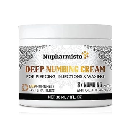Nupharmisto Deep Numbing Cream for Piercing， Injections&a