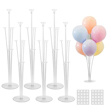 JOYYPOP 6 Sets Balloon Stand Kit， Balloon Sticks with Bas