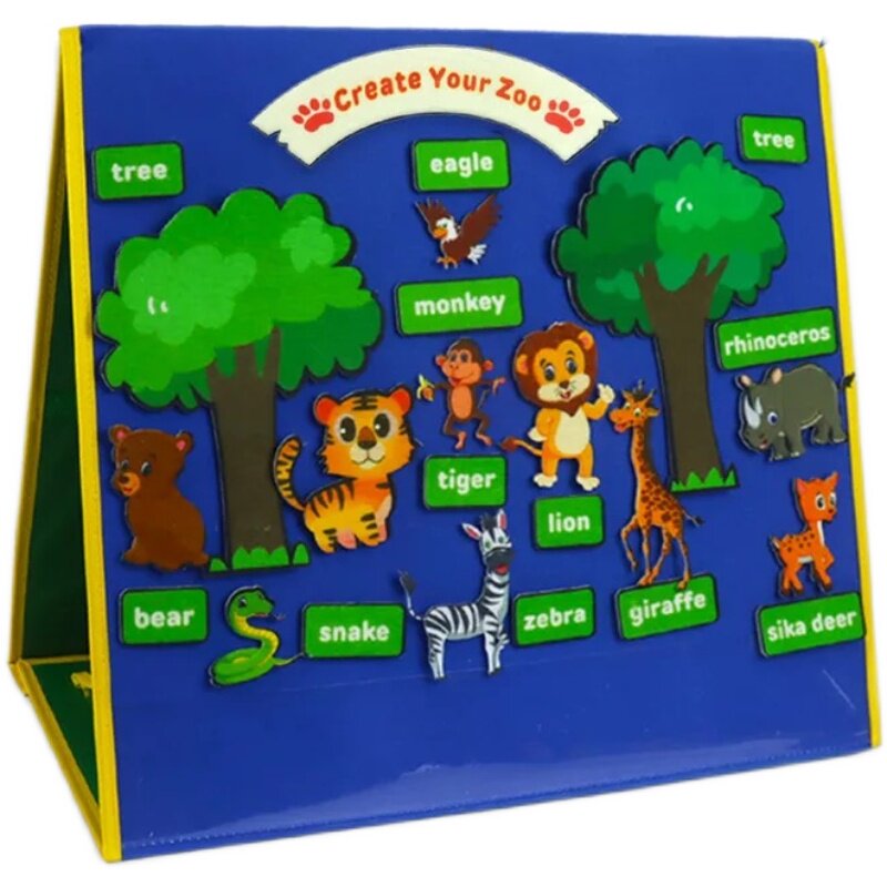 早教教具故事围裙展板毛毡片青蛙瓢虫生命周期森林动物素材黏贴