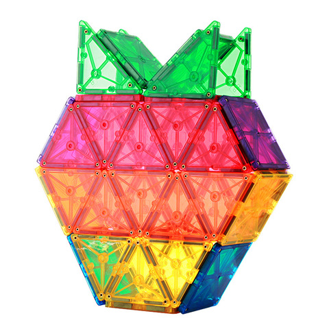 探索者诚招益智积木彩窗透明磁力彩色磁力片早教玩具桶装