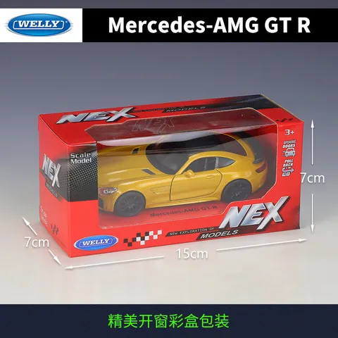 36Mercedes-AMGGTR汽车玩具WELLY1仿真回力车:奔驰合金模型威利