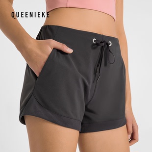 运动短裤女宽松显瘦透气速干户外跑步健身训练三分裤防走光瑜伽裤