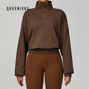 秋冬拉链卫衣休闲宽松防风保暖百搭卫衣女跑步健身运动服运动上衣