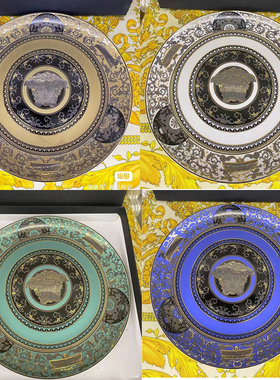 杜美莎变色金平盘绿金紫蓝红色餐盘8/10.5/12英寸西餐点心盘挂盘