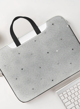 灰色高级感手提笔记本电脑包适用苹果macbookpro小米air13.3笔记本14寸联想15.6内胆包女戴尔g3拯救者保护包
