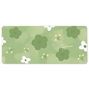 泫雅小花鼠标垫超大号加厚防滑护腕办公电脑键盘垫简约写字台桌垫