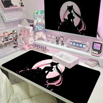 暗黑美少女战士鼠标垫子女生超大工位桌垫办公电脑垫耐脏ins宿舍