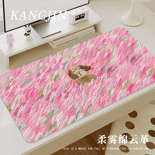 凌乱小狗皮革鼠标垫防水桌垫油画