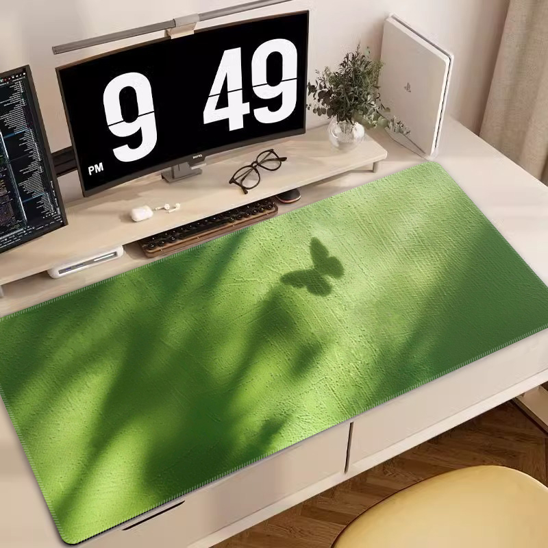 清新绿色鼠标垫超大号治愈系高颜值办公桌垫女生电脑垫宿舍厚定制