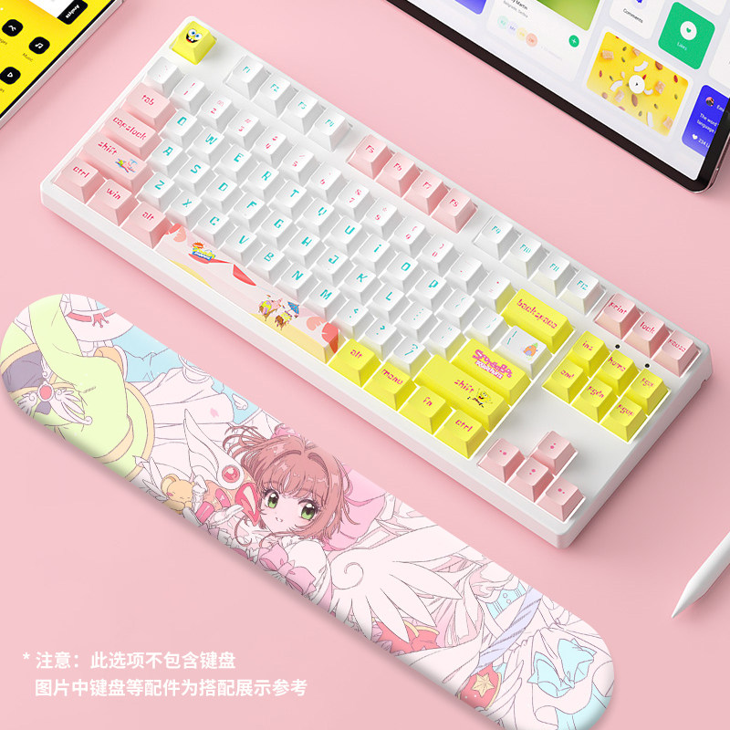 卡通动漫女孩键盘手托3d立体硅胶护腕垫粉色少女心定制笔记本腕托