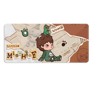 个性卡通小野鼠标垫超大动漫办公桌垫手办工位桌垫定制滑鼠垫锁边