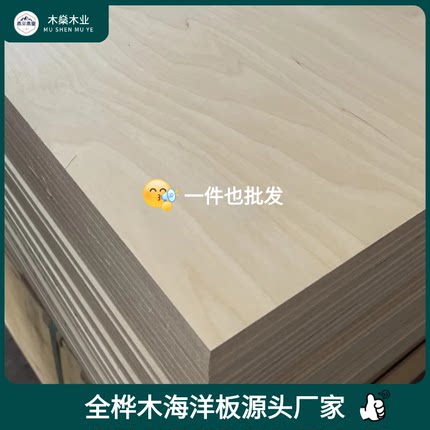 进口E0级环保防火全桦木海洋板切割定制整张多层板家用免漆胶合板