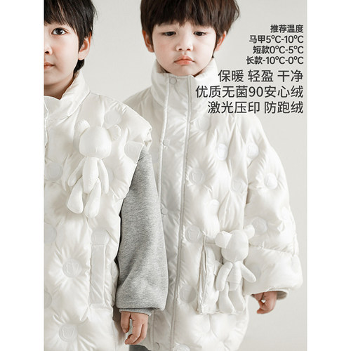 幼悠小熊压花新款男防风保暖外套