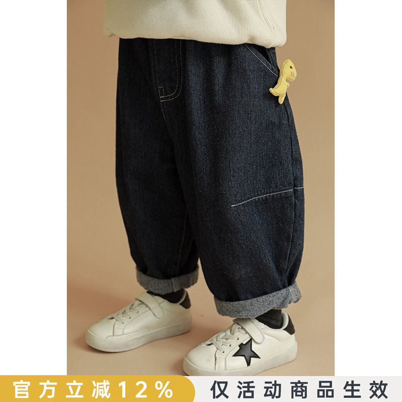 童装韩版洋气男童牛仔裤图片