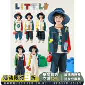 新款 趣味游戏套装 长袖 马甲宽松牛仔裤 潮 圆领T恤无袖 幼悠男童春季