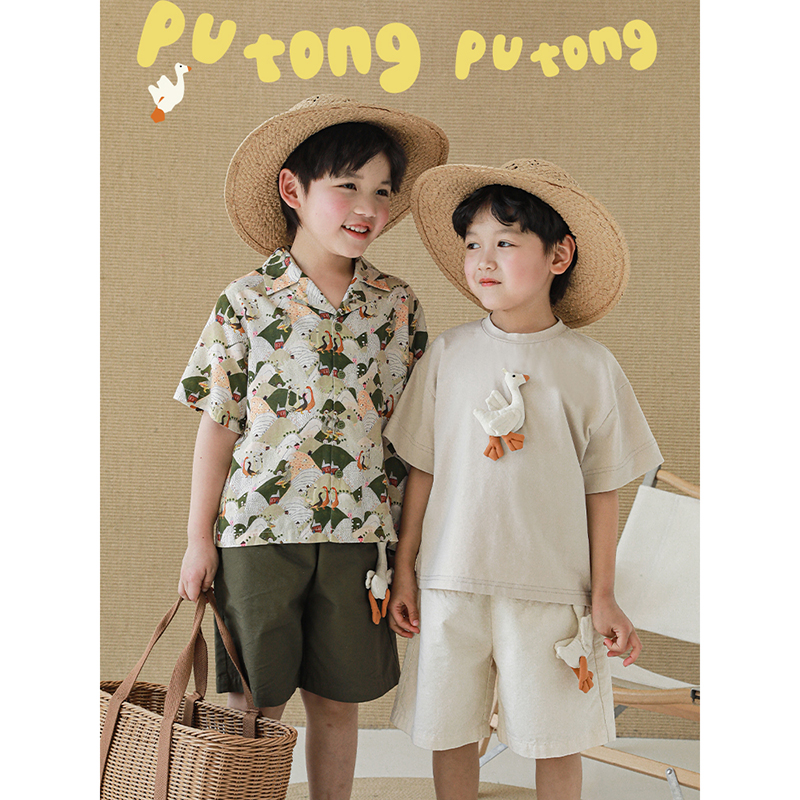 幼悠男童鹅系列夏日套装