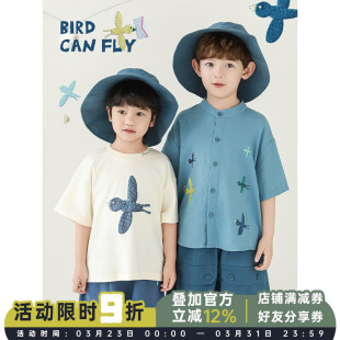 短袖 圆领T恤立领帅气衬衫 工装 幼悠 信鸽套装 新款 短裤 男童2026夏季