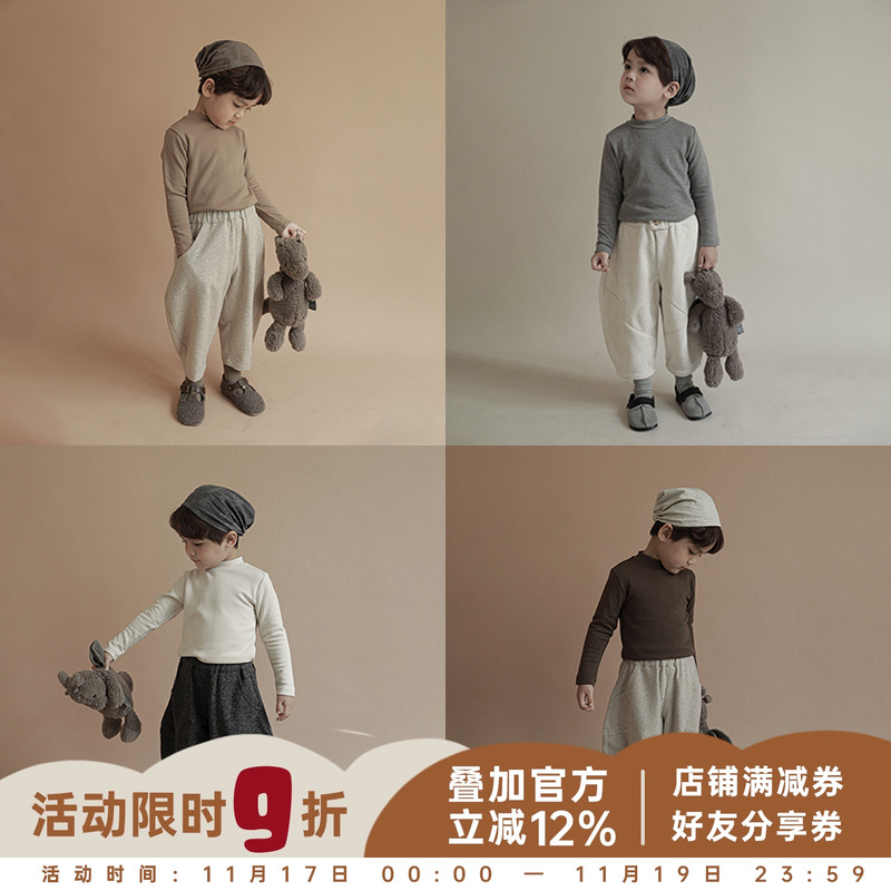 儿童T恤长袖打底衫宽松半高领