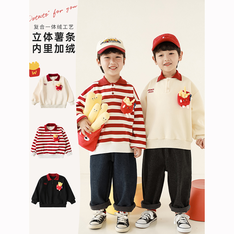 立体玩偶刺绣翻领复古Polo衫