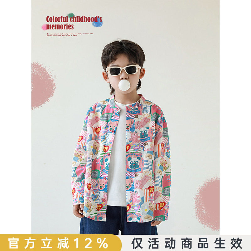 幼悠男童卡通时尚衬衫图片