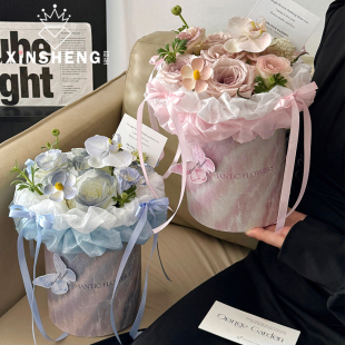 原创月光石抱抱桶鲜花花束插花桶资材花艺包装 臻选性价比 芯苼