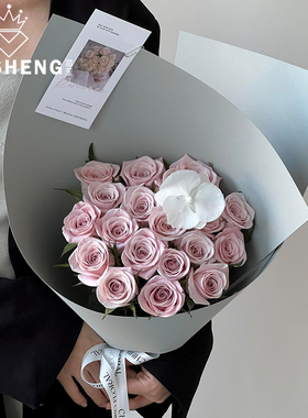 芯苼 高级感灰色卡纸鲜花束韩系DIY高克重包装纸花店爆款花艺资材